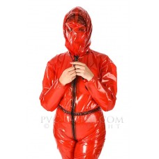 KLEMARO PVC Plastik - Strampler/Overall mit komplett schließbarer Kapuze Damen SU48 SUCTION JUMPSUIT